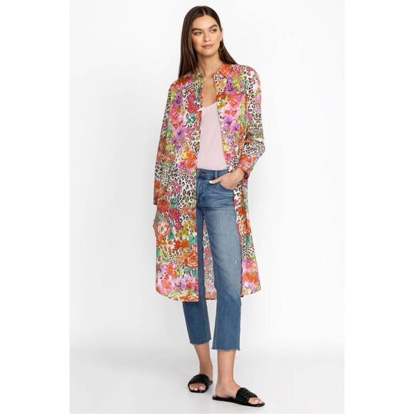NWOT Johnny Was WILD GARDEN RELAXED OVERSHIRT size XL Floral Multicolor